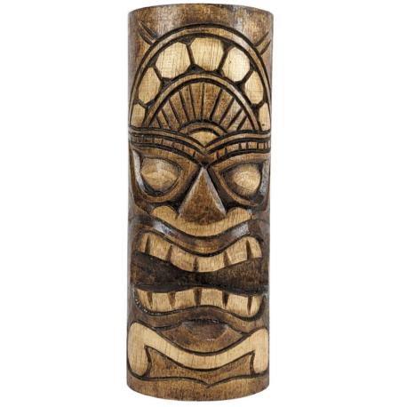 Totem Tiki 25cm, statuette maori en bois exotique