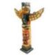 Totem indien multicolore 50cm en bois massif avec figurine aigle