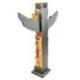 Totem indien multicolore 50cm en bois massif avec figurine aigle