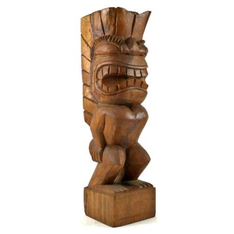 Tiki Ku Polynésien en bois de Suar 50cm