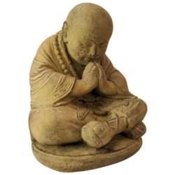 Statue de Moine Bouddhiste en Pierre 25cm | Import Asie