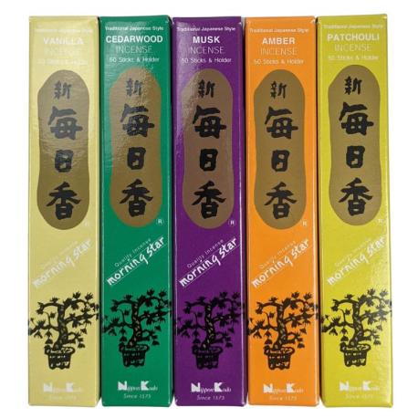 Bouquet "Top 5" Morning Star - Assortiment de 250 bâtonnets d'encens Japonais (5 parfums)