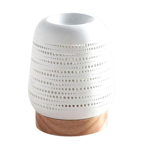 Diffuseur à Chaleur Douce en Céramique Blanche & Bois | Calorya 16