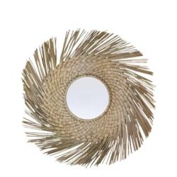 Miroir Bohème ⌀50cm en Paille | Forme Soleil