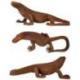 Statue Dragon de Komodo XL en bois de suar 100cm | Pièce Unique