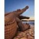 Statue Crocodile XL en bois de suar 103cm | Pièce Unique
