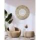 Miroir Bohème ⌀60cm en Paille | Tissage Naturel Blanc