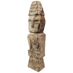 Statuette Tribale en Bois Pétrifié 25cm | Arts Premiers du Timor