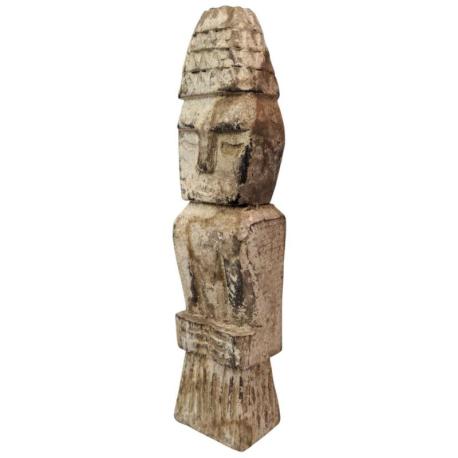 Statuette Tribale en Bois Pétrifié 25cm | Arts Premiers du Timor