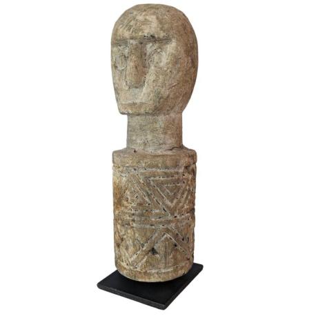 Statuette Tribale Idole en Bois Pétrifié 24cm | Arts Premiers du Timor
