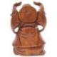 Statue Bouddha chinois rieur 30cm en bois sculpté