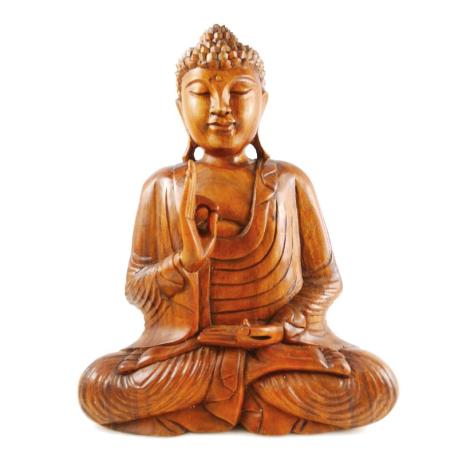 Grande Statue de Bouddha assis 50cm | Sculpture façonnée à la main de Bali