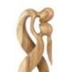 Statue Abstraite "Couple Enlacé à l'Infini" 50cm en bois | Cadeau d'Amour