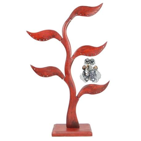 Arbre à boucles d'oreilles - bois massif rouge