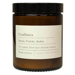 Bougie parfumée naturelle "Casablanca" Jasmin, Violette & Ambre 35 heures 135g | Drake
