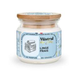 Bougie Parfumée Artisanale "Linge Frais" 40 heures 150ml | Mistral des Sens