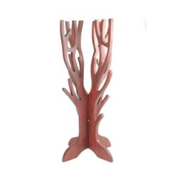 Arbre à Bijoux pour colliers, bracelets, montres - bois massif couleur rouge