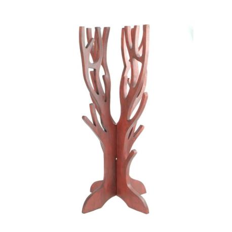 Arbre à Bijoux pour colliers, bracelets, montres - bois massif couleur rouge