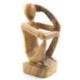 Porte-bouteille "Penseur" 30cm en Bois Brut