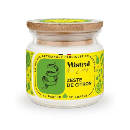Bougie Parfumée Artisanale "Zeste de Citron" 40 heures 150ml | Mistral des Sens