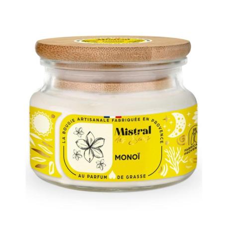 Bougie Parfumée Artisanale "Monoï" 70 heures 300ml | Mistral des Sens