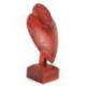 Buste présentoir à colliers sur pied en bois massif teinte rouge 30cm