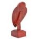 Buste présentoir à colliers sur pied en bois massif teinte rouge 30cm