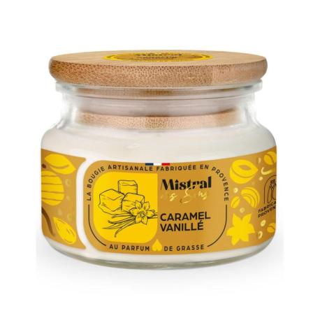 Bougie Parfumée Artisanale "Caramel Vanillé" 70 heures 300ml | Mistral des Sens