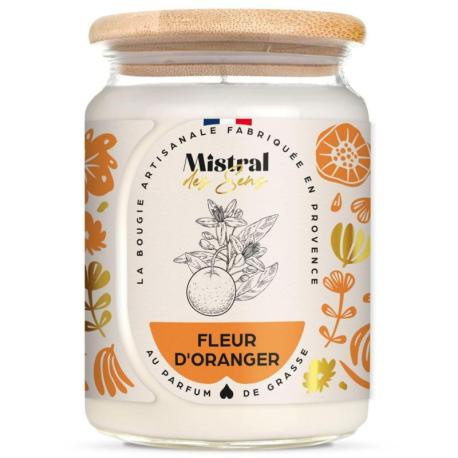 Bougie Parfumée Artisanale "Fleur d'Oranger" 150 heures 700ml | Mistral des Sens