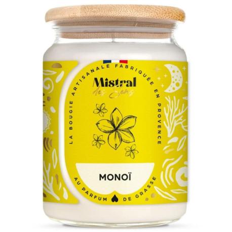 Bougie Parfumée Artisanale "Monoï" 150 heures 700ml | Mistral des Sens