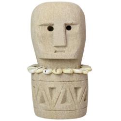 Statuette Ethnique en Pierre et Coquillages 14cm | Artisanat de Sumba