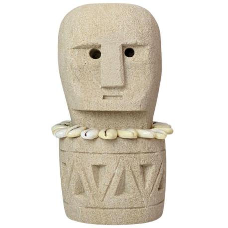 Statuette Ethnique en Pierre et Coquillages 14cm | Artisanat de Sumba