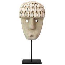 Masque Primitif en bois sur Pied 25cm | Savoir-faire traditionnel de Sumba