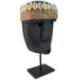 Masque Primitif en Pierre noire sur pied 16cm | Savoir-faire traditionnel de Sumba