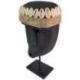 Masque Primitif en Pierre noire sur pied 16cm | Savoir-faire traditionnel de Sumba