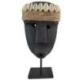 Masque Primitif en Pierre noire sur pied 16cm | Savoir-faire traditionnel de Sumba