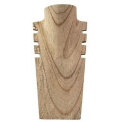 Déclassé - Buste cranté en bois brut 25cm