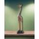 Statue Girafe 60cm en bois, déco ambiance savane africaine.