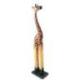 Statue Girafe 60cm en bois, déco ambiance savane africaine.