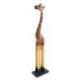 Statue Girafe 60cm en bois, déco ambiance savane africaine.