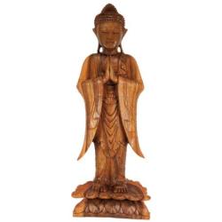 Statue de Bouddha debout en bois de suar teinté 100cm | Import Bali