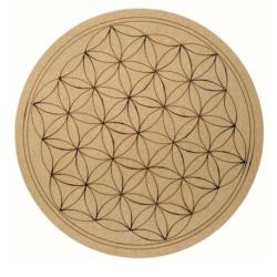 Plaque de Rechargement | Disque ø10cm Fleur de vie en Manguier