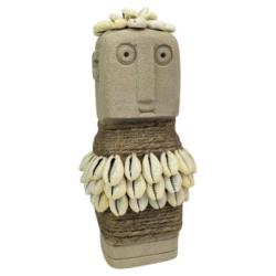Statuette tribale "Marapu" en Pierre et Coquillages 16cm | Artisanat de Sumba