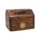 Porte-encens pour cônes  | Petite boîte en bois & laiton motif Aléatoire