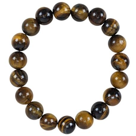 Bracelet œil de Tigre naturel - Boules 10mm