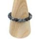 Bracelet Obsidienne Neige - boules 8mm