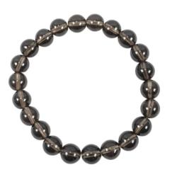 Bracelet Quartz Fumé AAA - boules 8mm