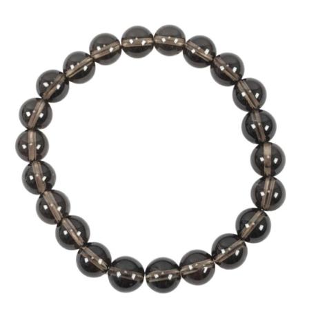 Bracelet Quartz Fumé AAA - boules 8mm