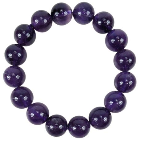 Bracelet Améthyste - boules 12mm