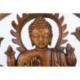 Décor mural Bouddha en bois massif sculpté main 30cm